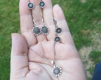 Sterling Silver Sunflower Jewelry