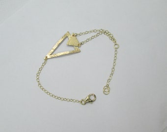 Gold Filled Double Triangle Earrings or Bracelet
