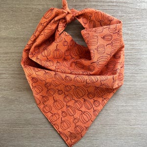 Pumpkin Dog Bandana: Fall Cotton Pet Scarf