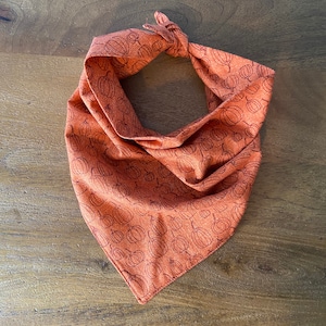 Pumpkin Dog Bandana: Fall Cotton Pet Scarf