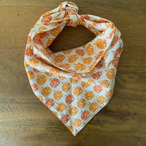 Pumpkin Dog Bandana: Fall Cotton Tie-On Pet Scarf