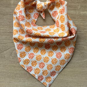 Pumpkin Dog Bandana: Fall Cotton Tie-On Pet Scarf