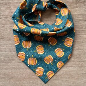 Pumpkin Dog Bandana: Fall Cotton Pet Scarf