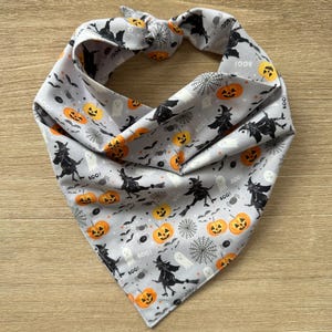 Halloween Dog Bandana: Witch, Pumpkin, Ghost Print