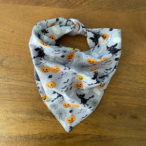 Halloween Dog Bandana: Witch, Pumpkin, Ghost Print