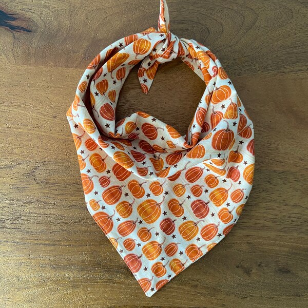 Pumpkin dog bandana, fall dog bandana, dog bandana, Halloween dog bandana