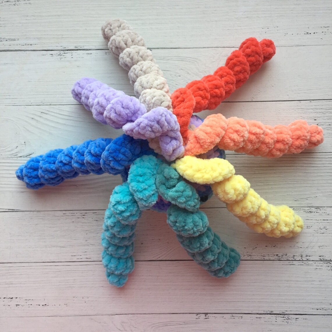 Plush rainbow octopus Knit Soft Toy stuff octopus Nautical Etsy