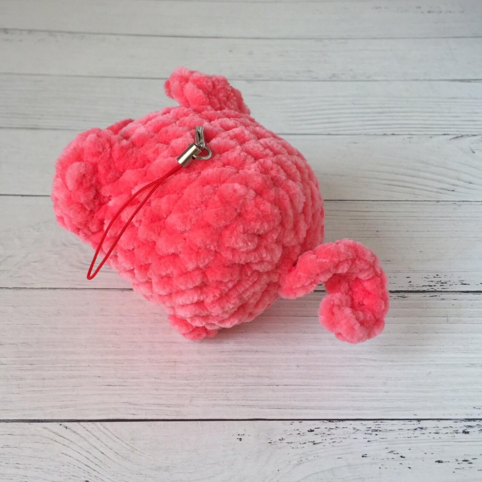 Plush Toy Pig Keychain Keyring Personalized Pig Knitted Etsy