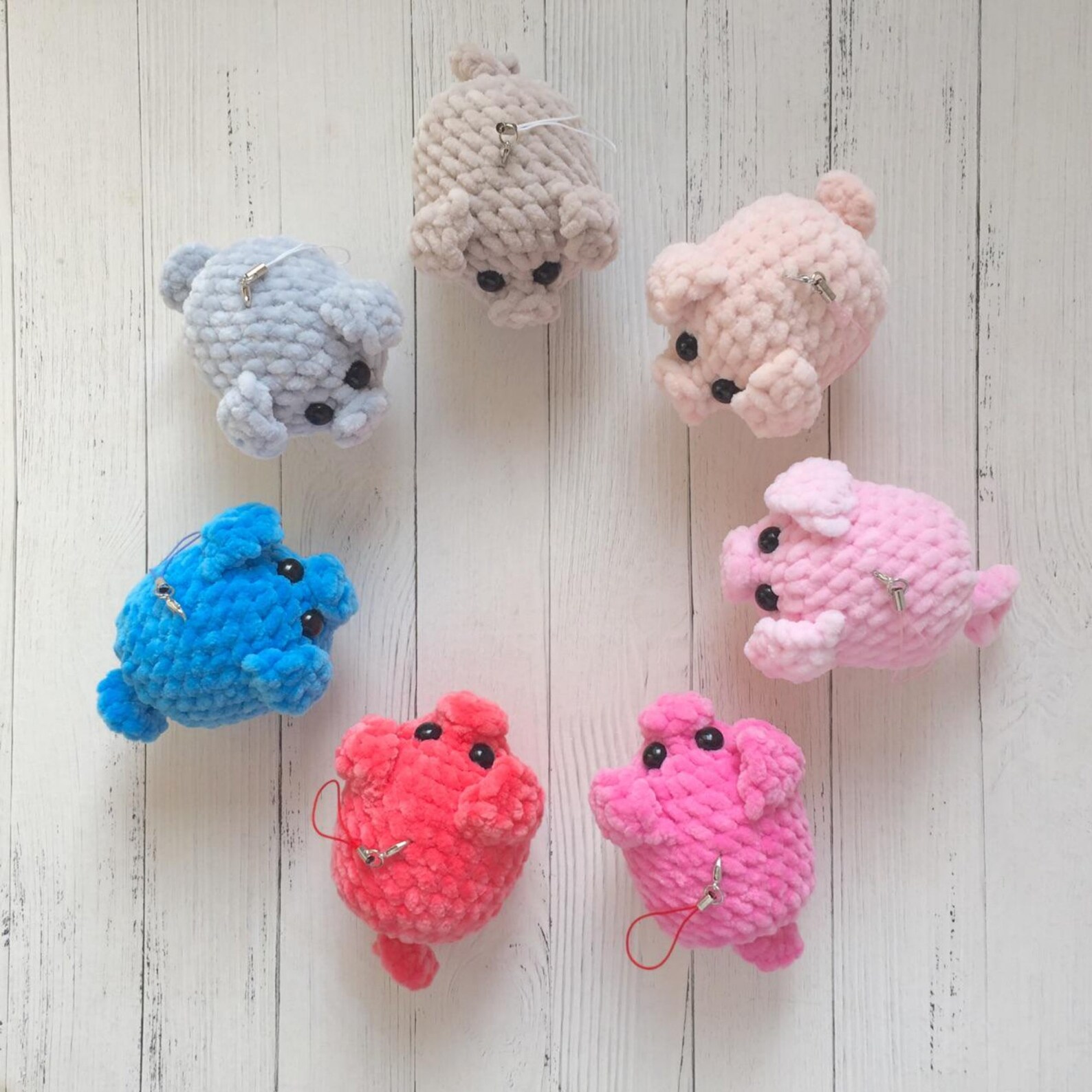 Plush Toy Pig Keychain Keyring Personalized Pig Knitted Etsy