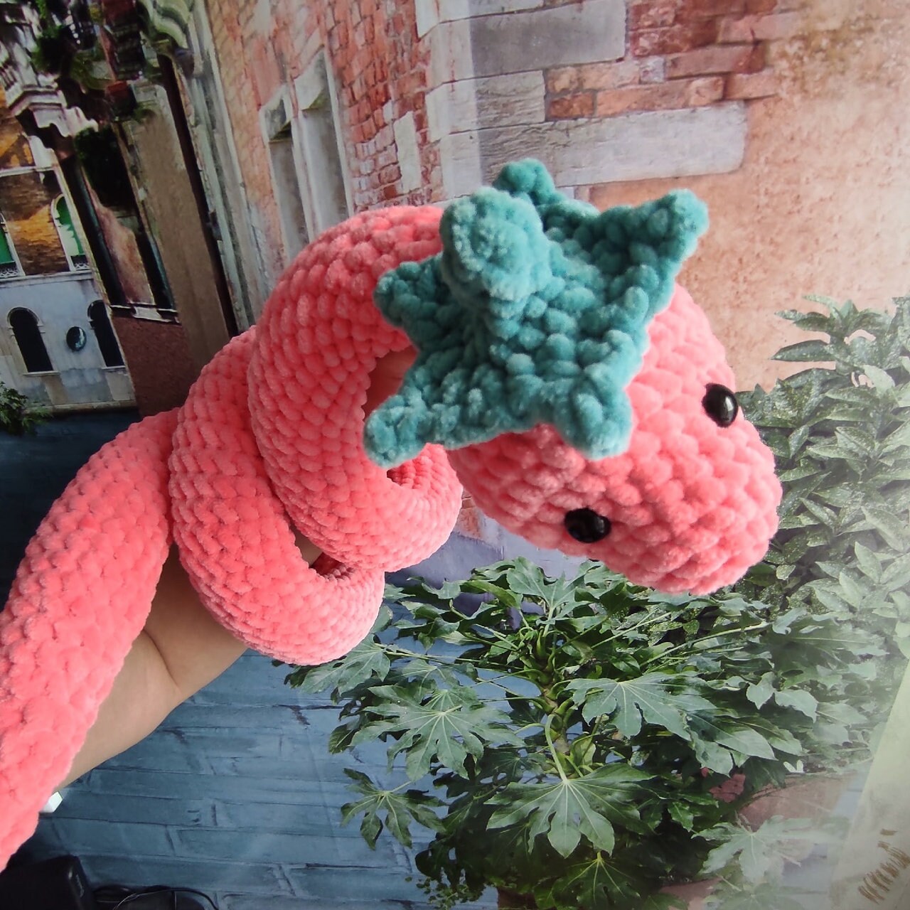 Stuffed snake Strawberry snake plushie crochet snake | Etsy