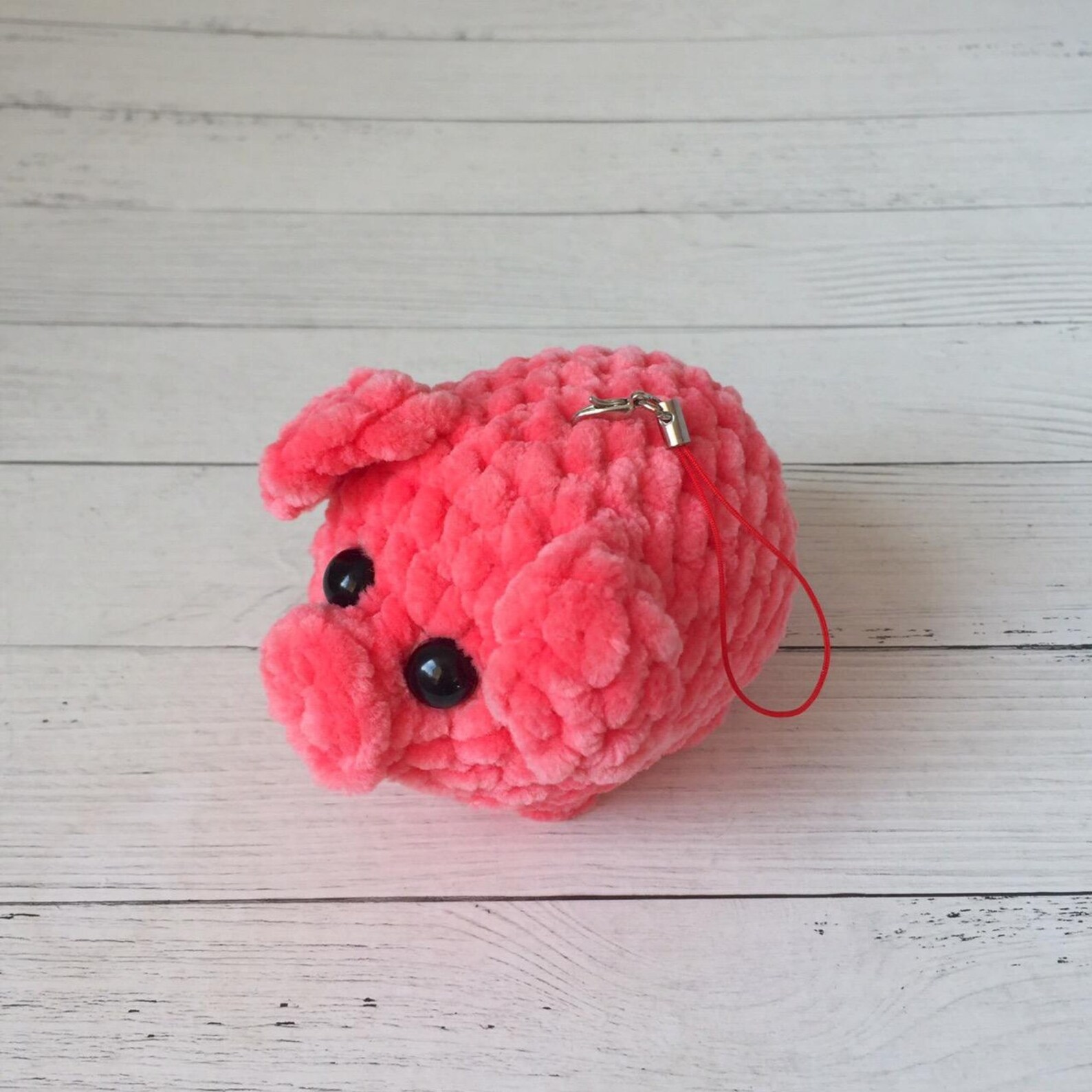 Plush Toy Pig Keychain Keyring Personalized Pig Knitted Etsy