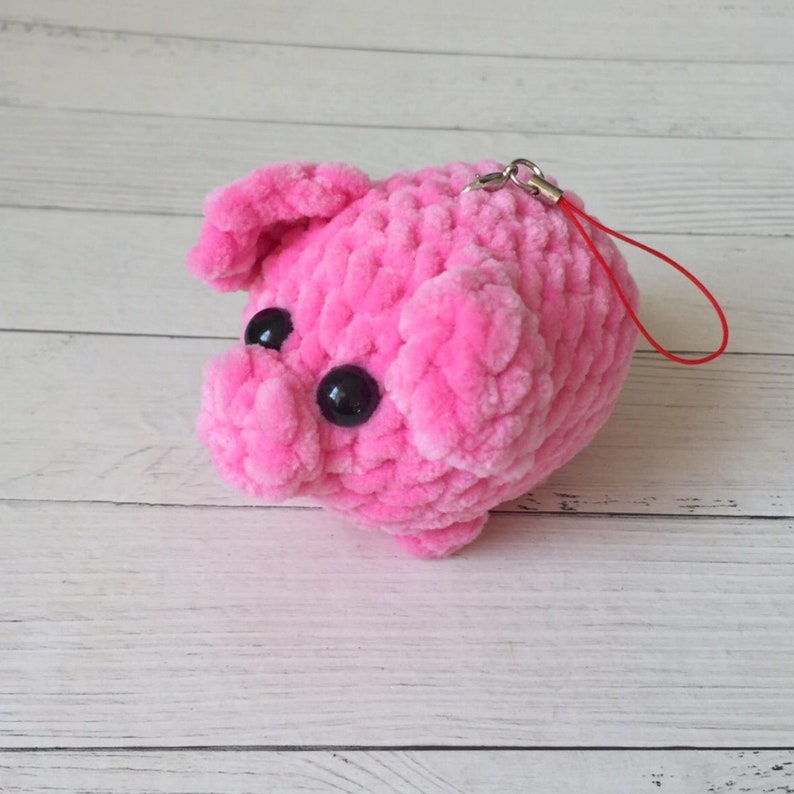 Plush toy Pig keychain Keyring Personalized pig Knitted Etsy