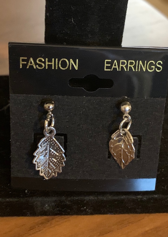 Silver Mixed Leaf Earrings