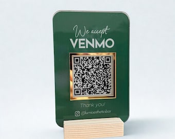 Custom Acrylic Mini QR Code Sign | Payment Sign