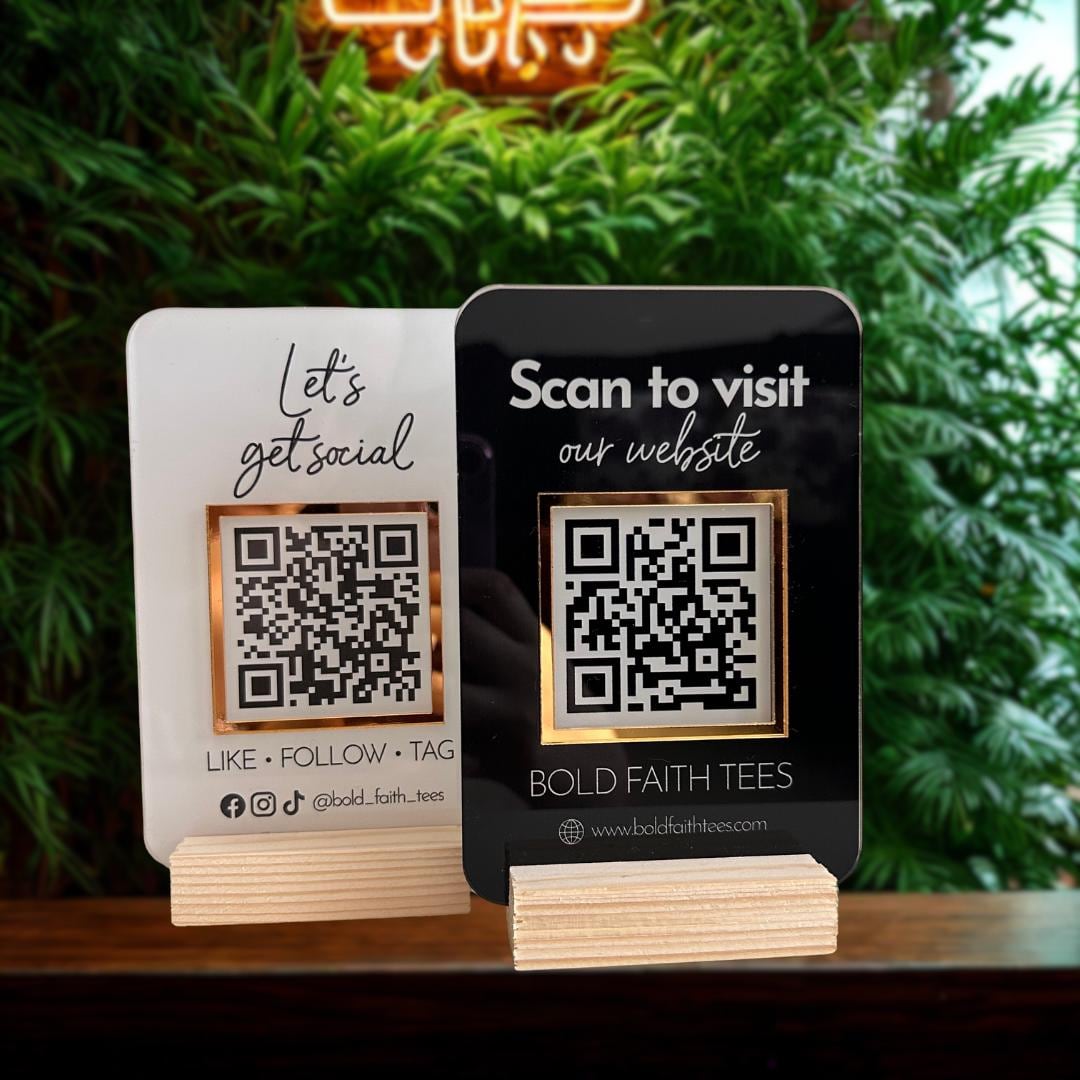 Custom Acrylic Mini QR Code Sign: Website & Social Media Display - Etsy