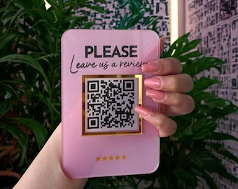 Anpassad akryl mini QR-kod företagsskylt: Skanna för att betala, recension