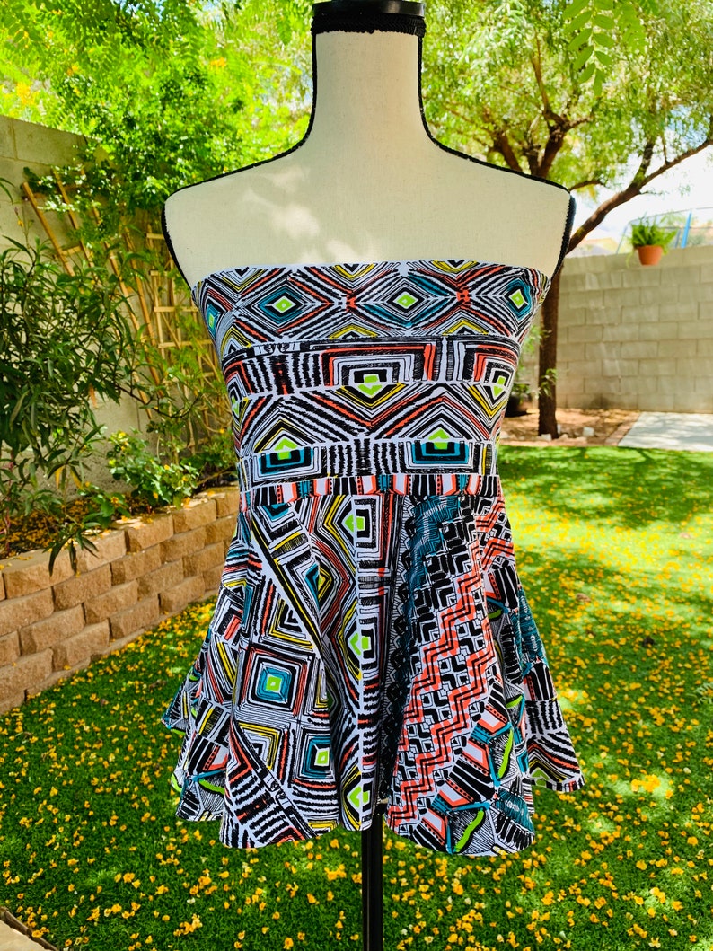 Boho Geometric Printed Summer Tube Top Size L