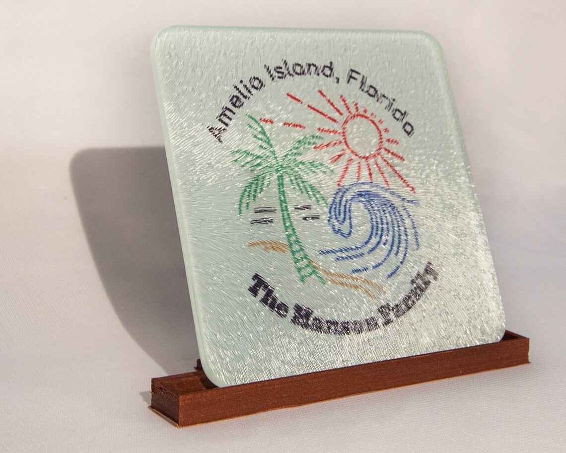 Personalized Beach Home Glass Coaster Etsy