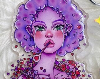 Lovesick | Glitter Acrylic Keychain