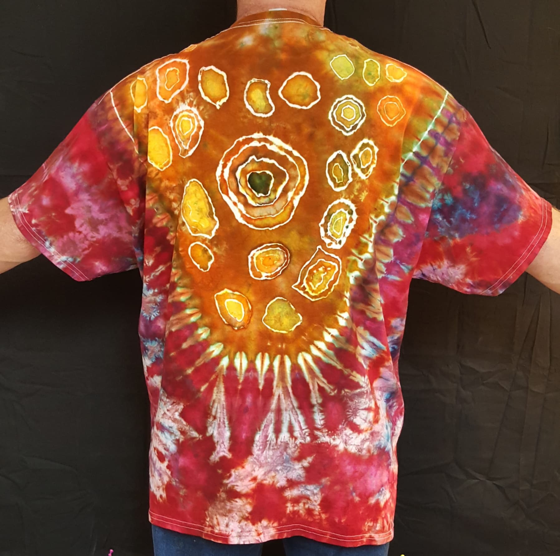 Tie Dye Ice Dye T-shirt Short Sleeve 2XL Geode Tribal Shield | Etsy