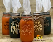 Fall Mason Jar Tissue Holders