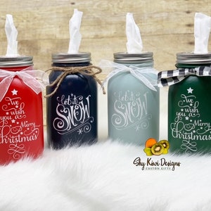 Christmas Mason Jar Tissue Holders