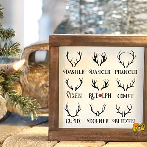 Santa's Reindeer Antler Mini Sign ~ Christmas Decor