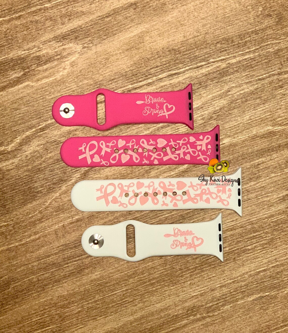 Breast Cancer Awareness Ribbon Silicone Apple Watch Band Etsy