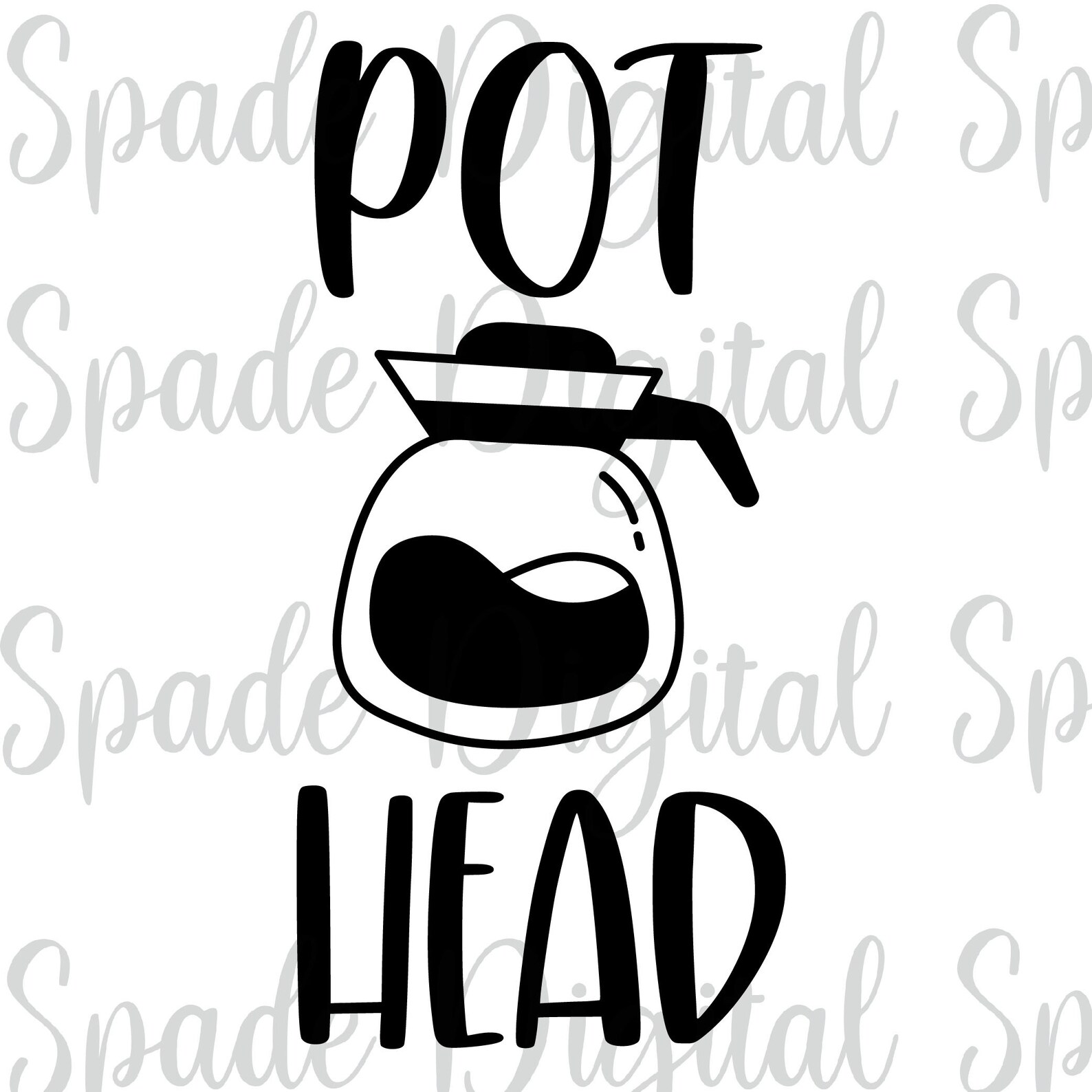 Pot Head Svg Png Dxf Jpg Coffee Svg Coffee Png Coffee Etsy