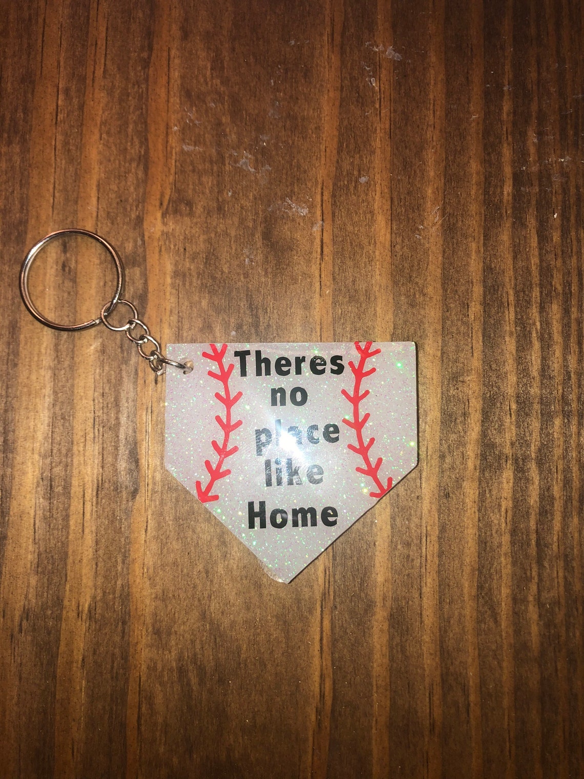 Home Plate Shaped Keychain Etsy