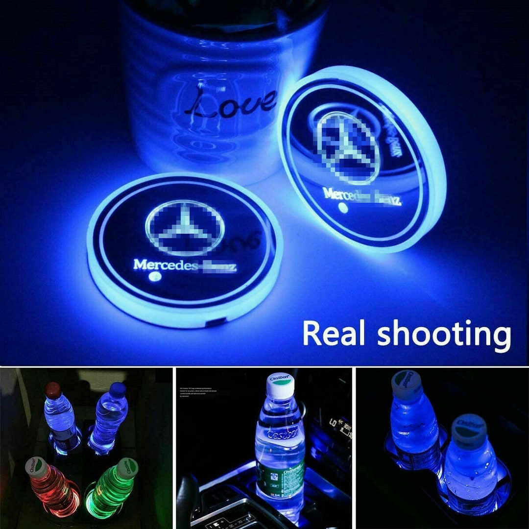 2PCS LED Mercedes Car Cup Holder Light Pad Switchable 7 Colors Etsy