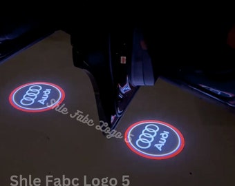 2X PC Audi Led Door Light Audi Four Rings Door Logo Car 