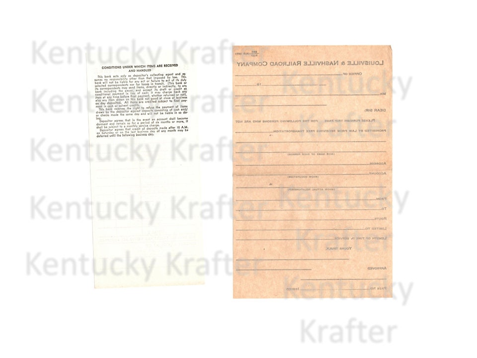 Printable Digital Vintage Forms, Railroad Cards and Papers, Cancelled ...