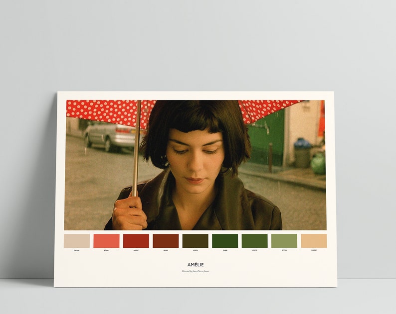Am\u00e9lie Colour Palette Print  Cinetone Alternative Poster  Movie Fan Gift A4 or A3 Sized