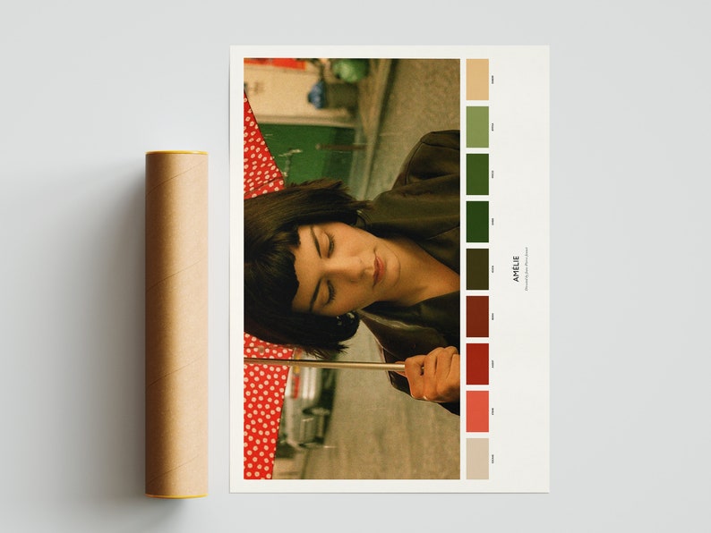 Am\u00e9lie Colour Palette Print Cinetone Alternative Poster Movie Fan Gift A4 or A3 Sized