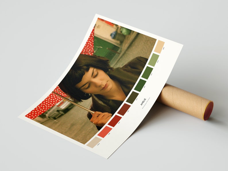 Am\u00e9lie Colour Palette Print Cinetone Alternative Poster Movie Fan Gift A4 or A3 Sized