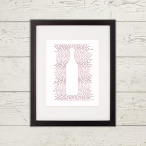 Scenes From an Italian Restaurant Song (Billy Joel) - Hand Typed on Antique 1935 Royal Typewriter Art, The Stranger, Framed (11x14)