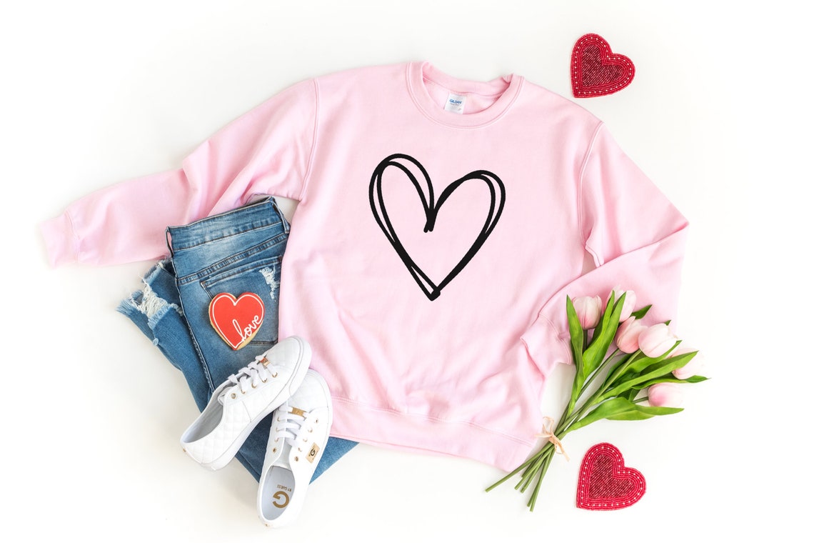 Heart Sweatshirt Heart Sweatshirt For Women Love Sweatshirt | Etsy