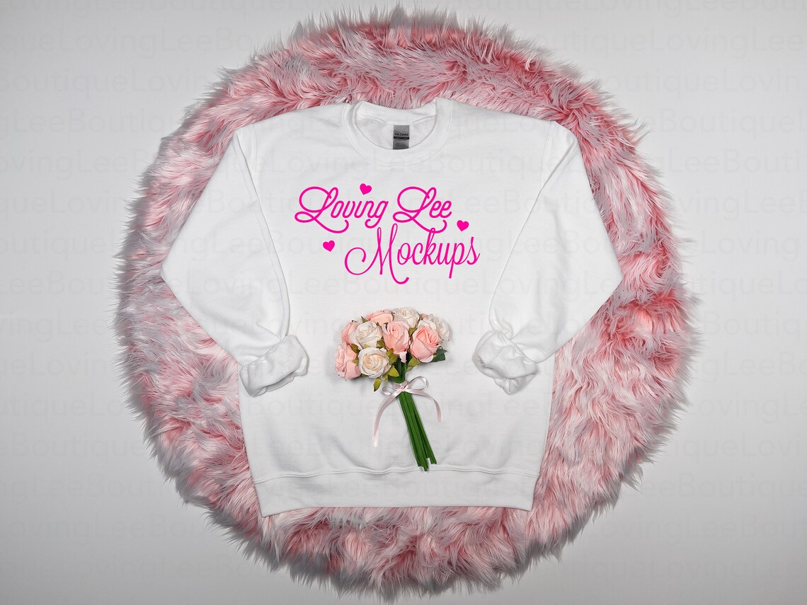 Download Valentines White Sweatshirt Mockup Gildan 18000 White | Etsy