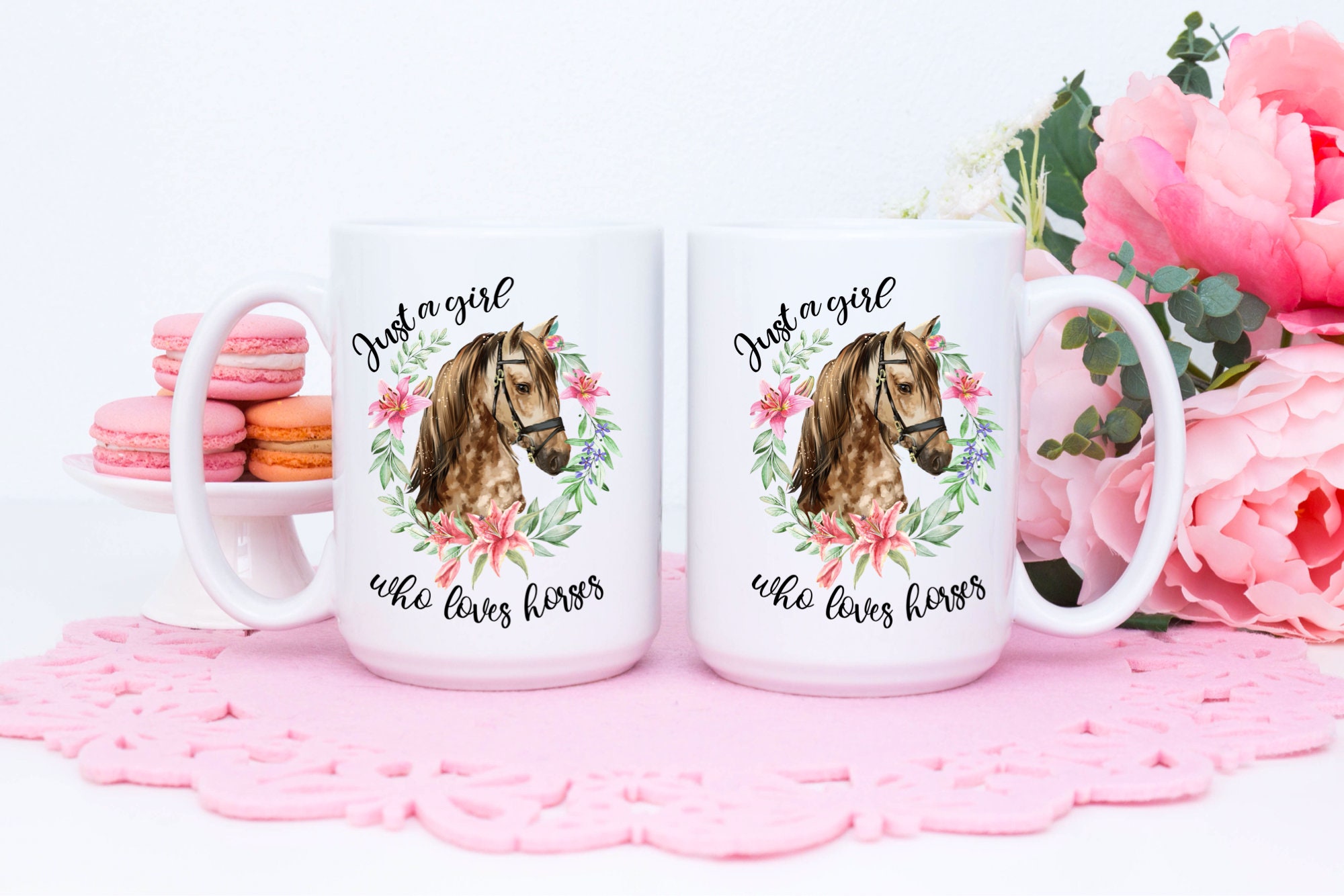 Horse Mug Horse Mug 15oz Horse Lover Mug Just a Girl Who | Etsy