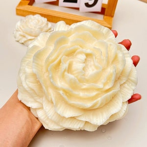 Stampo per candele di peonia da 15 cm, stampo di fiori di peonia di simulazione, materiale in silicone, candela per aromaterapia, stampo per sapone fatto a mano, strumenti di cottura, decorazioni per la casa immagine 1