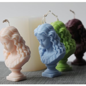 Retro maiden candle mold, female bust plaster portrait mold, silicone material, DIY candle aromatherapy, handmade soap mold, home decor