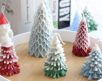 Creative Christmas Series Candle Making Mold-Handmade Soap-Epoxy-Aromatherapy plasterTools-Christmas Tree-Snowman-Santa Claus-3D candle