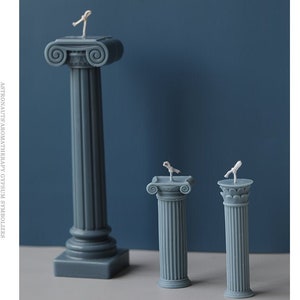 Molde de silicona para pequeño pilar romano canlde-aromaterapia hecha a mano vela molde-decorativo vela molde