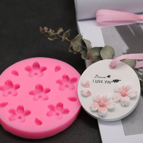 Mini cherry blossoms silicone material aromatherapy handmade candle mold-sakura handmade soap mold