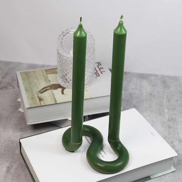 Two flap mould S-shaped candle mould, double rod candle mould, creative shape candle, acrylic mould, transparent mould, home decorations