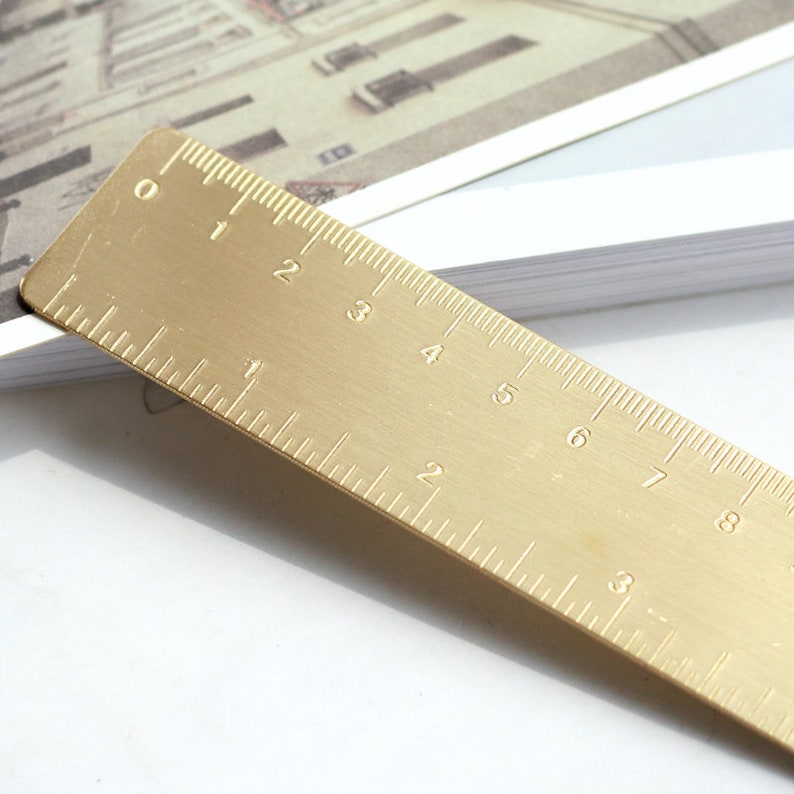 Handmade retro style 12 cm brass rulerinch scale Etsy