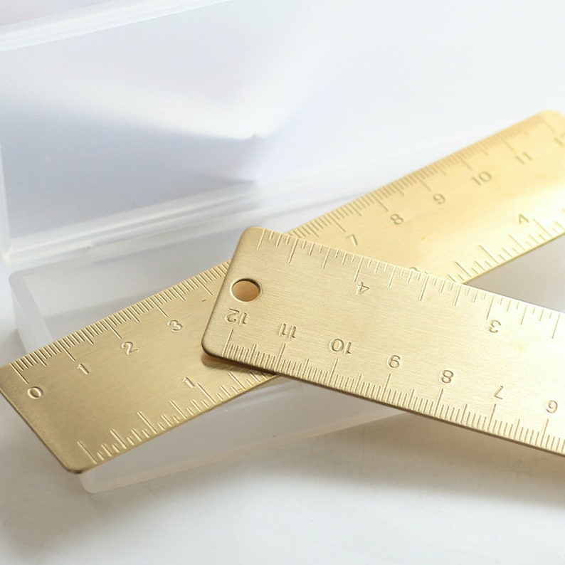 Handmade retro style 12 cm brass rulerinch scale Etsy