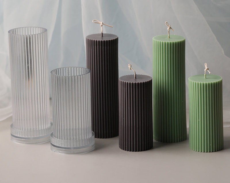 Spiral Cylinder Candle Mold-threaded Candle Silicone Mold-pillar