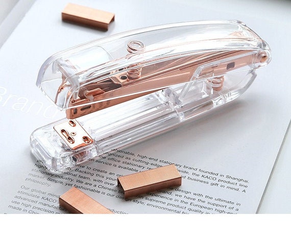 Clear Acrylic Stapler Rose Gold Staples Refill Rose Gold Etsy